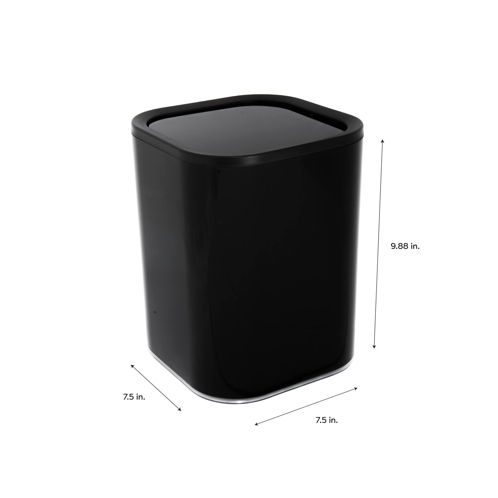 Bath Bliss Black Acrylic 8L Waste Bin